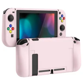 PlayVital Pink Protective Case for NS Switch, Soft TPU Slim Case Cover for NS Switch Joy-Con Console with Colorful ABXY Direction Button Caps - NTU6001G2