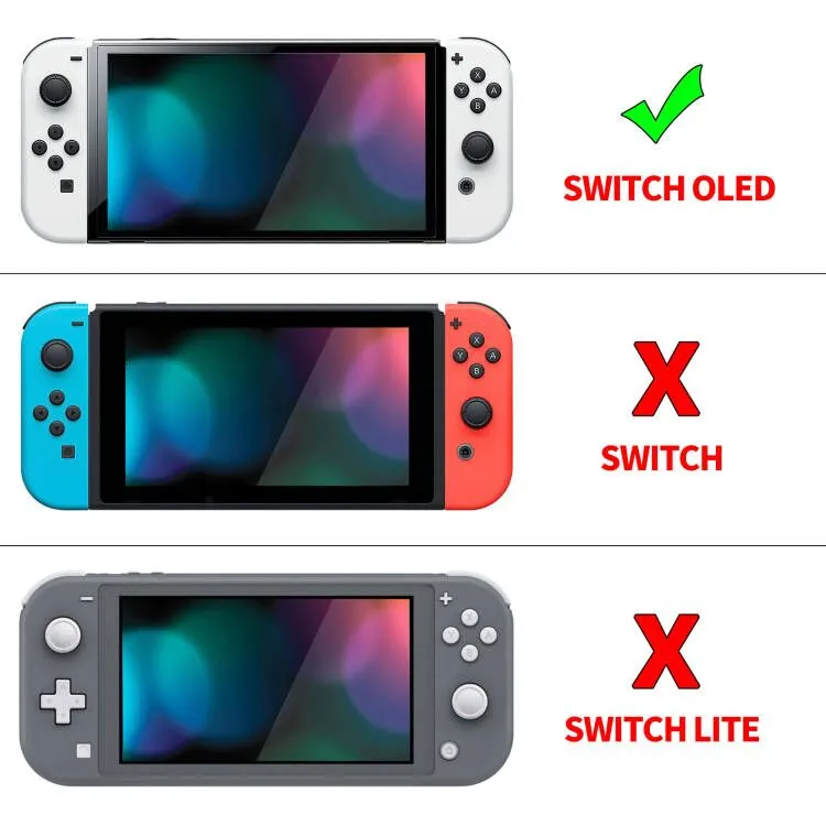 PlayVital ZealProtect Soft Protective Case for Nintendo Switch OLED, Flexible Protector Joycon Grip Cover for Nintendo Switch OLED with Thumb Grip Caps & ABXY Direction Button Caps - Colorful Triangle - XSOYV6005