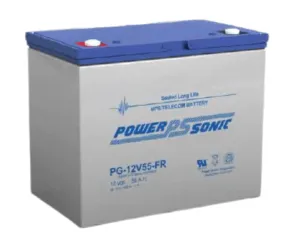 Power-Sonic PG-12V55FR Battery, Long Life 12V/55AH with Inset Posts