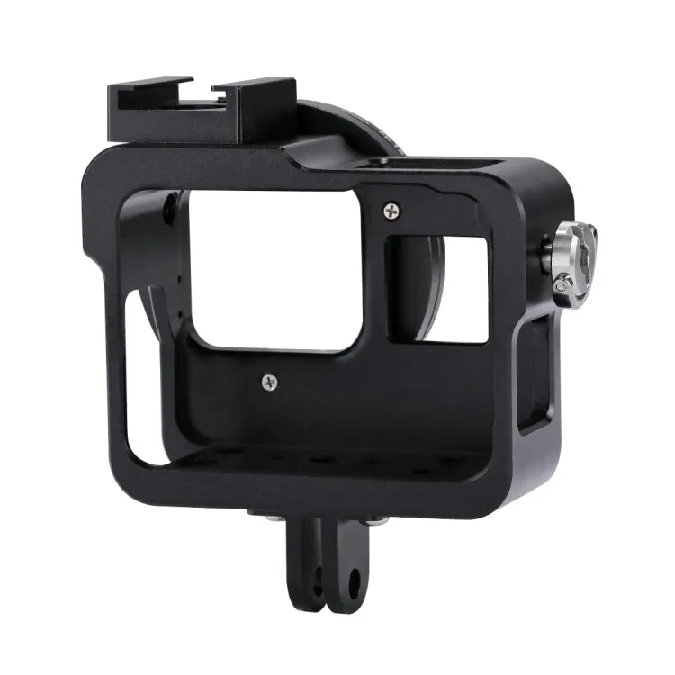 PULUZ Housing Shell CNC Aluminum Alloy Protective Cage with 52mm UV Lens for GoPro HERO(2018) /7 Black /6 /5(Black)