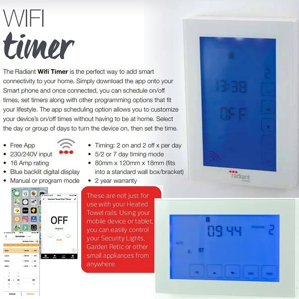 Radiant Digital Dual Timer and Thermostat With WiFi