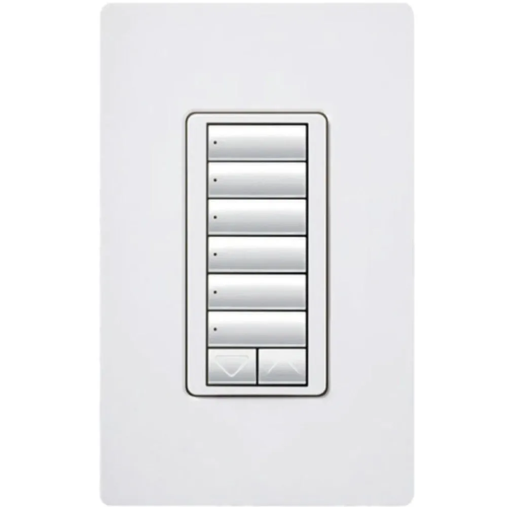 RadioRA 2 6-Button with Raise/Lower Keypad, White