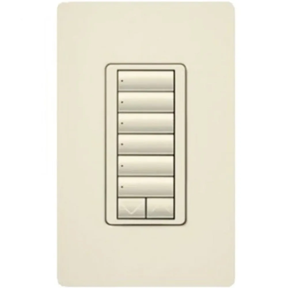 RadioRA 2 6-Button with Raise/Lower Keypad with LED Dimmer, Light Almond