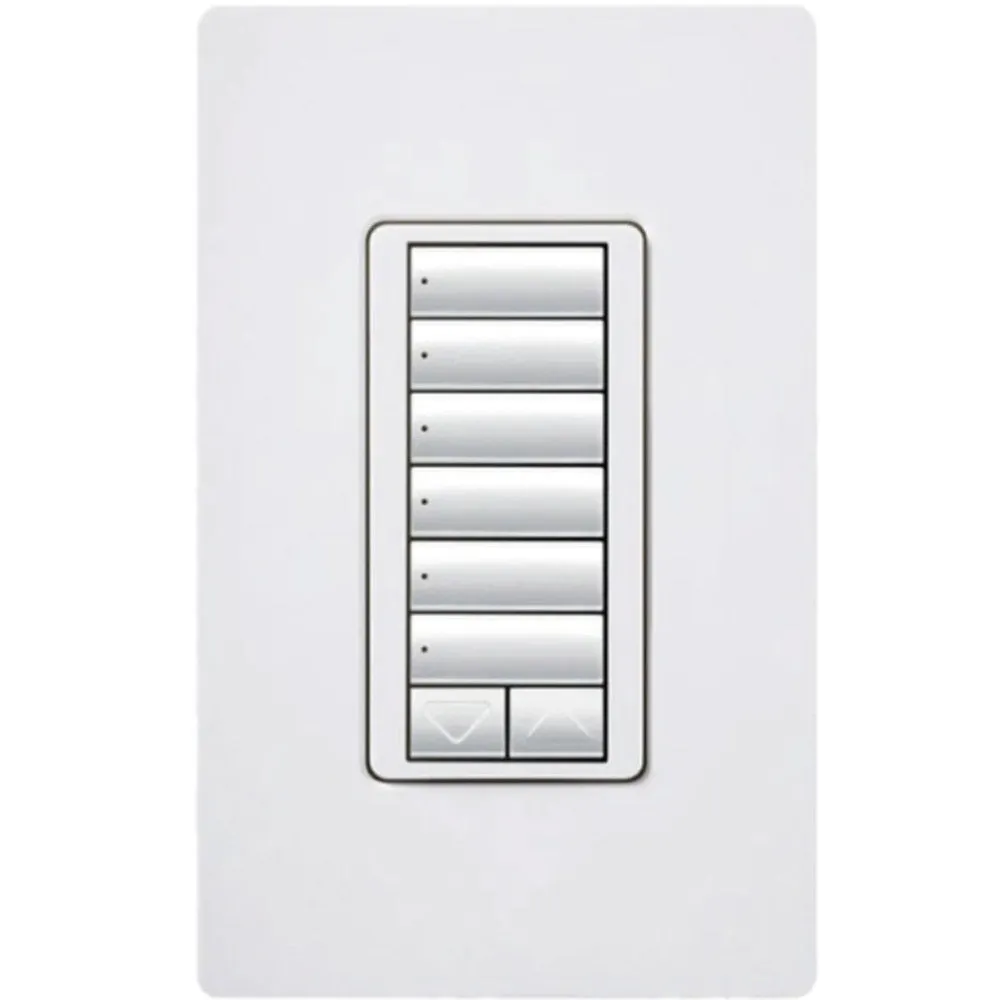 RadioRA 2 6-Button with Raise/Lower Keypad with LED Dimmer, White