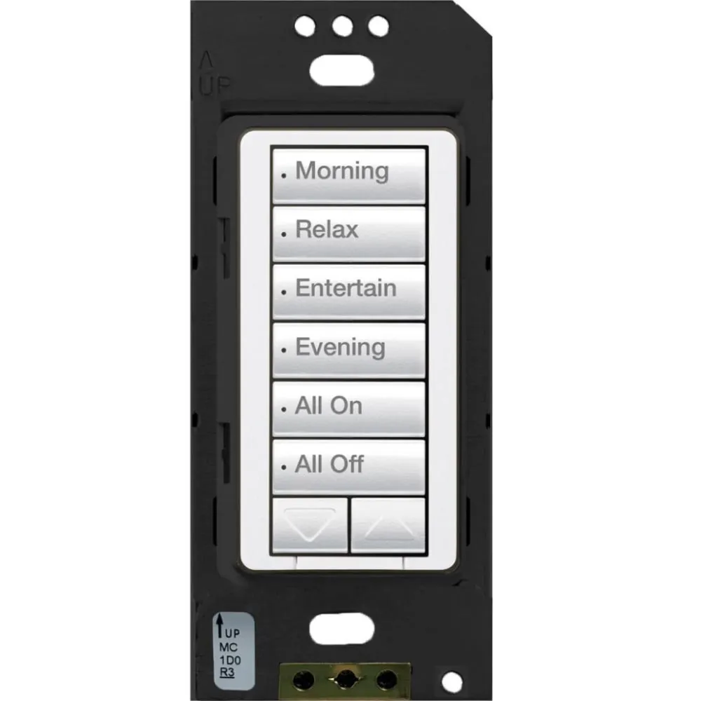 RadioRA 2 6-Button with Raise/Lower Keypad with LED Dimmer, White