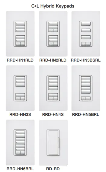 RadioRA 2 CL Hybrid Keypads | RRD-HN2RLD-XX