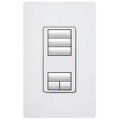 RadioRA 2 Wall-mount Designer Keypads (3 Scene with Raise/Lower Keypad)