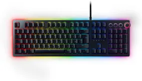 Razer Huntsman Elite Gaming Keyboard Opto Mechanical Key, Purple Switch, RGB Chroma, Ergonomic, Wrist Rest, UK Layout