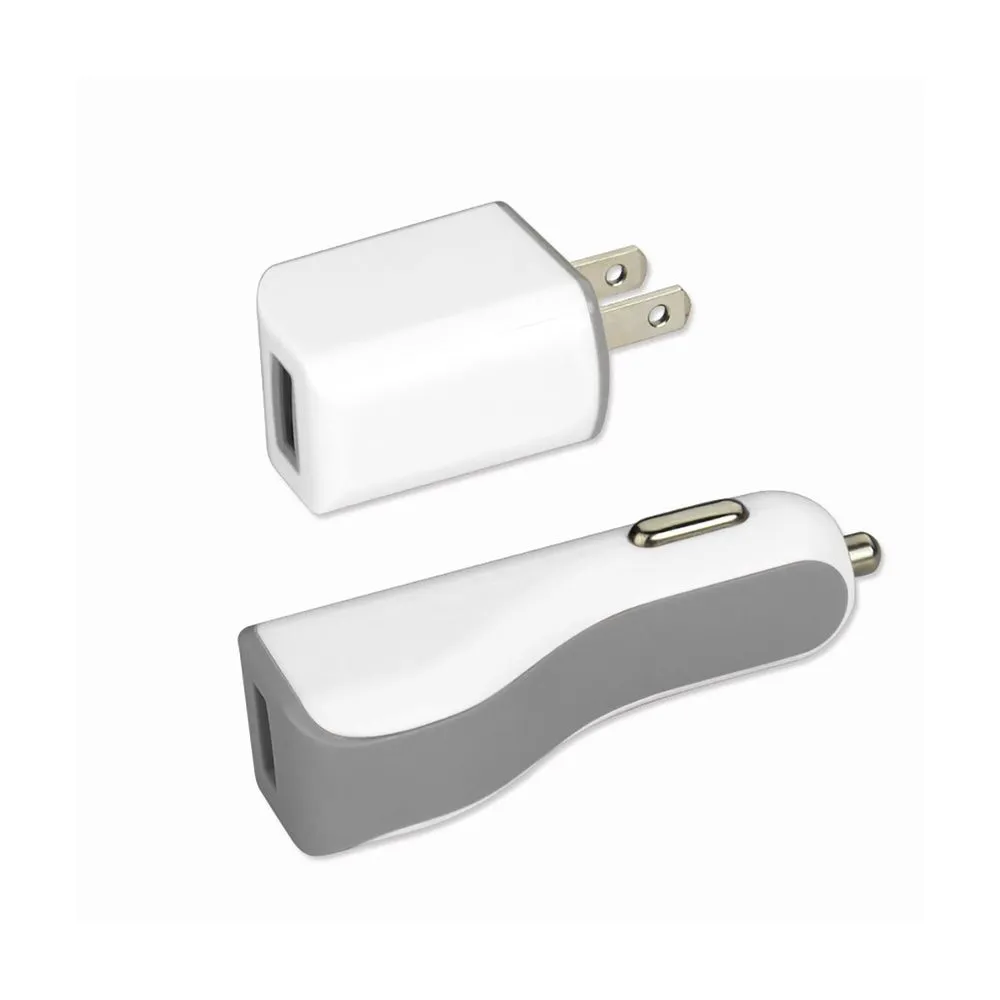 Reiko Home/Car Charger Adapter With Data Cable For Iphone4/4S White