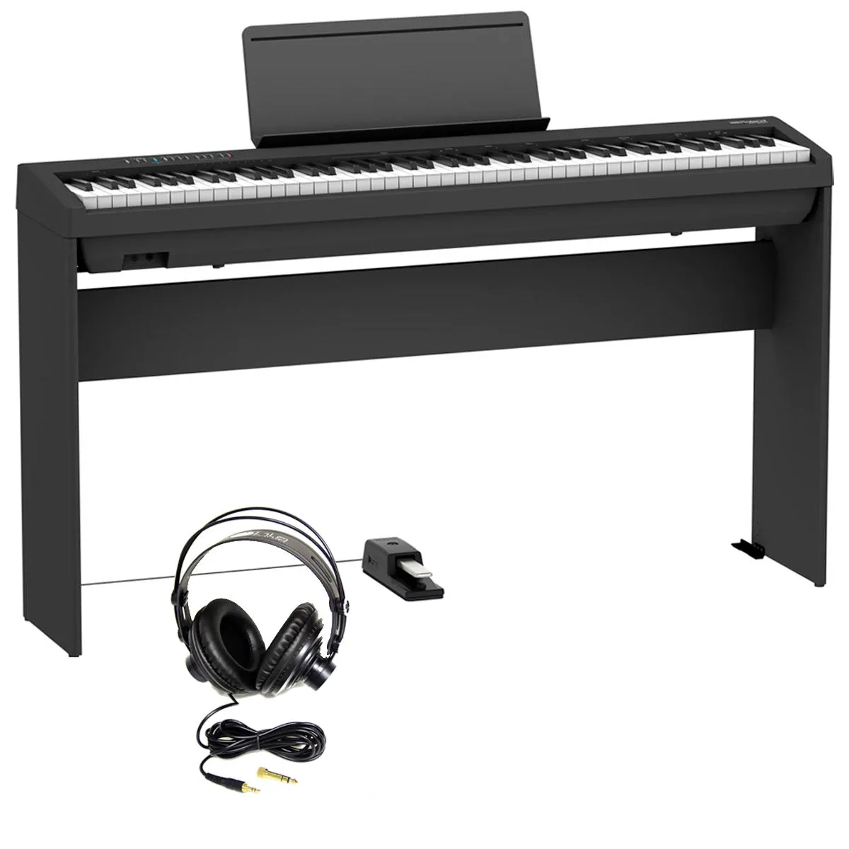 Roland FP-30X-BK 88-key Digital Piano Essentials Bundle, Black