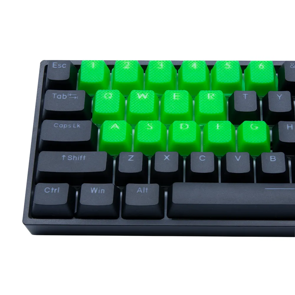 Rubberized Gaming Keycaps (Neon Green)