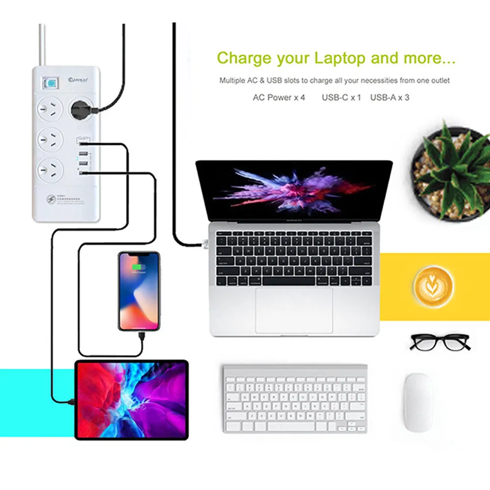 Sansai 4 Sockets USB-A/USB-C Powerboard