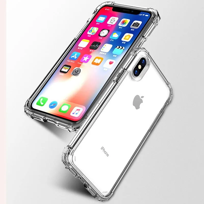 Shockproof Bumper Transparent Silicone Phone Case For iPhone