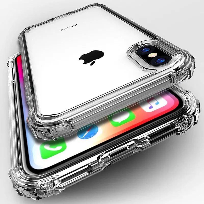 Shockproof Bumper Transparent Silicone Phone Case For iPhone