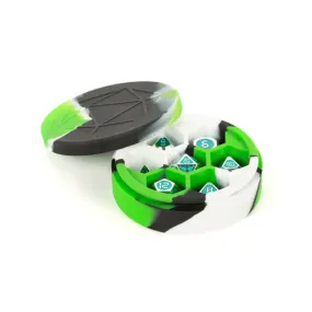 Silicone Round Dice Case: Green / Black / White