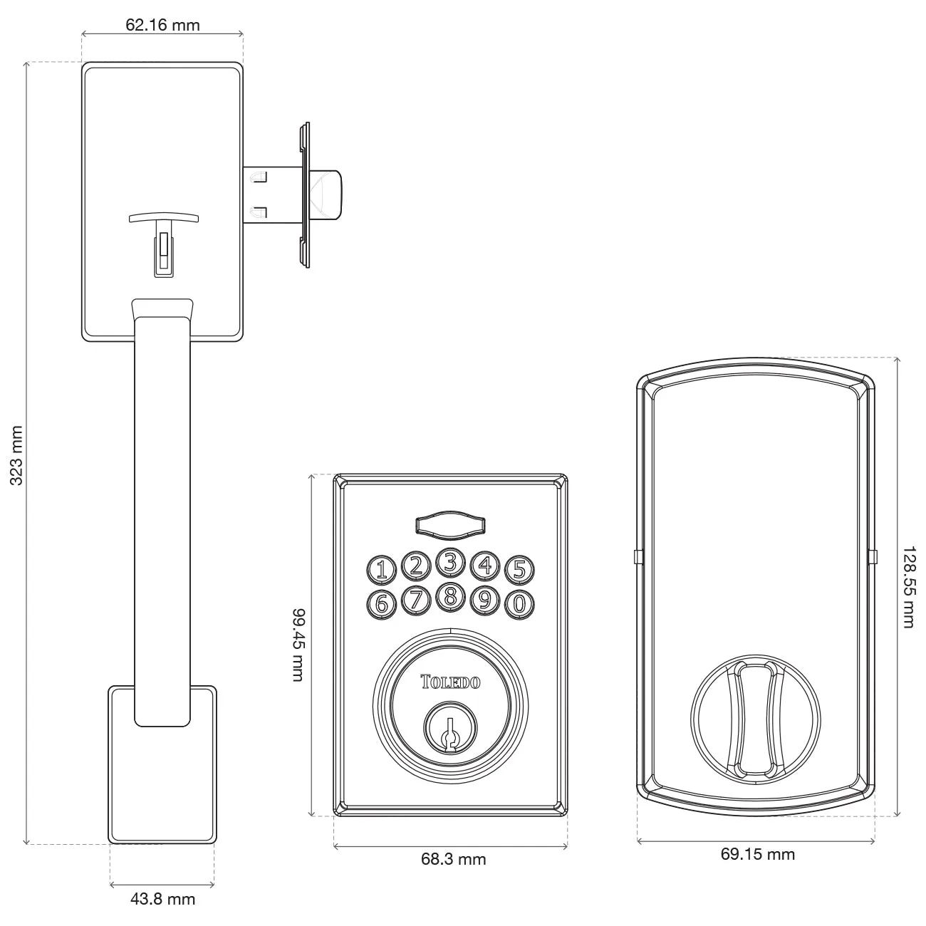 Single Cylinder / Electronic Handleset / Lugo/ V160E-LP-LU