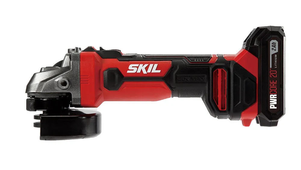 SKIL PWR CORE 20V 4-1/2 In. Angle Grinder Kit with 2.0Ah Lithium Battery