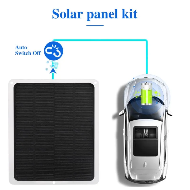 SMAXPro™ Solar Trickle Charger: 22W Panel, 12V Battery Maintainer Kit, Car/Boat/RV