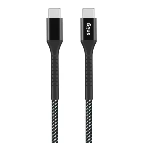 Snug Type-C To Type-C Nylon Braided Cable 60W - 1.2 Metre - Black/Silver (SNPW-CABNTYCT-B)