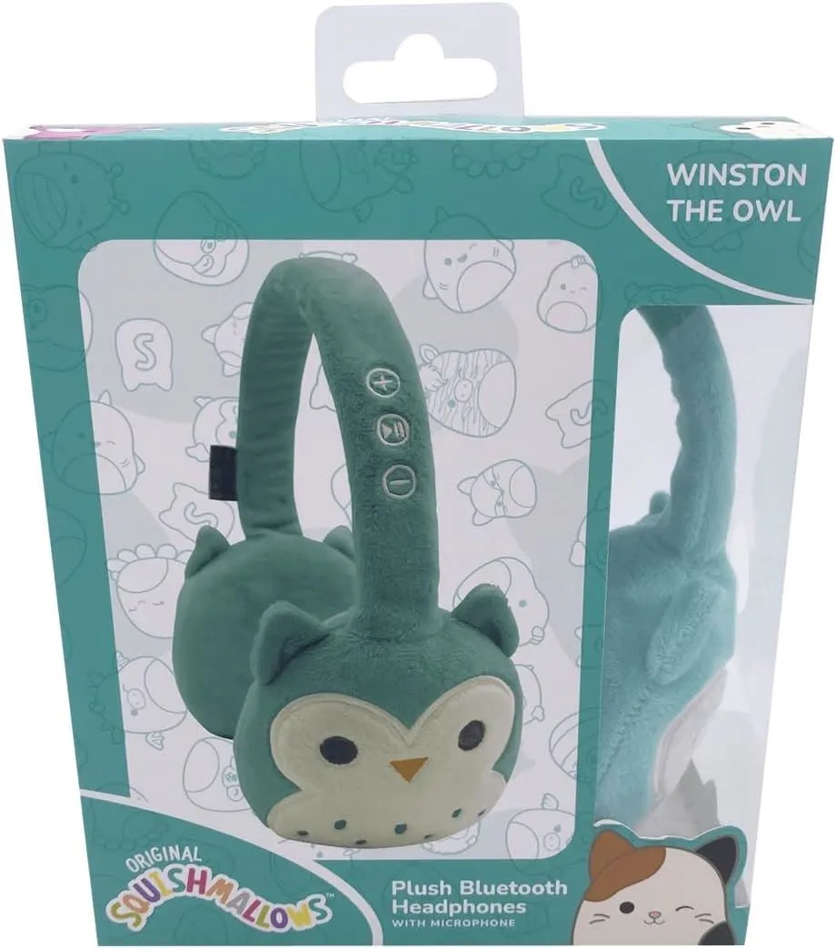 Squishmallows Plush Bluetooth Headphones with Microphone Winston The Owl - HMSQM-BT-WINSTON