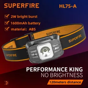 SuperFire rechargeable led headlamp Portable headlight head flashlight HL75-X Type-C Fishing Induction 7 Modes Lighting Night