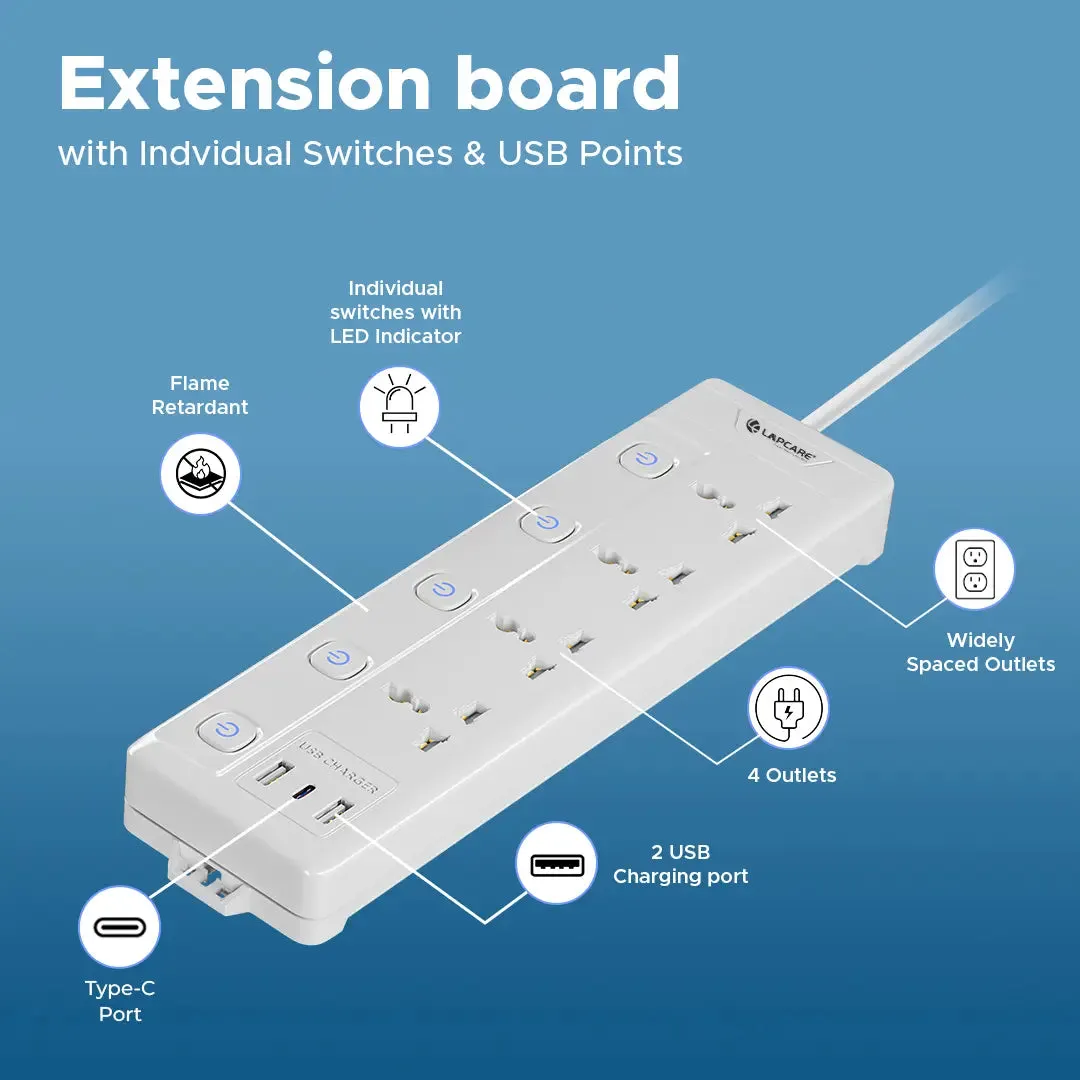 Surgee Smart With 4AC Outlet, 2 USB, Type-C (LPS-114)