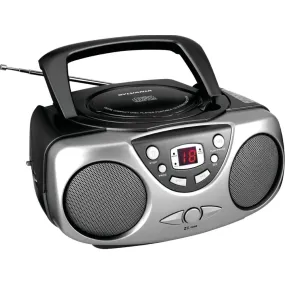 SYLVANIA SRCD243M BLACK Portable CD Boom Boxes with AM/FM Radio (Black)