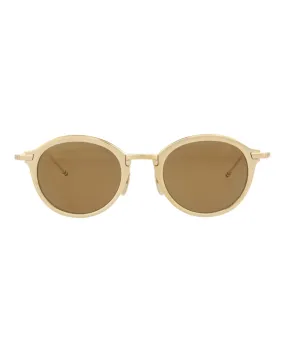 Thom Browne Round-Frame Metal Sunglasses