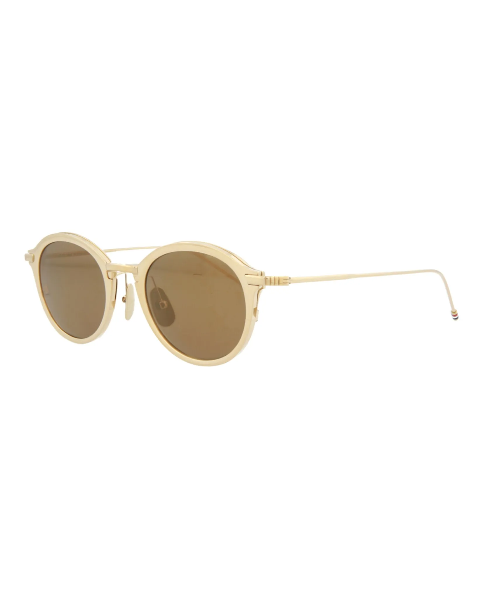 Thom Browne Round-Frame Metal Sunglasses