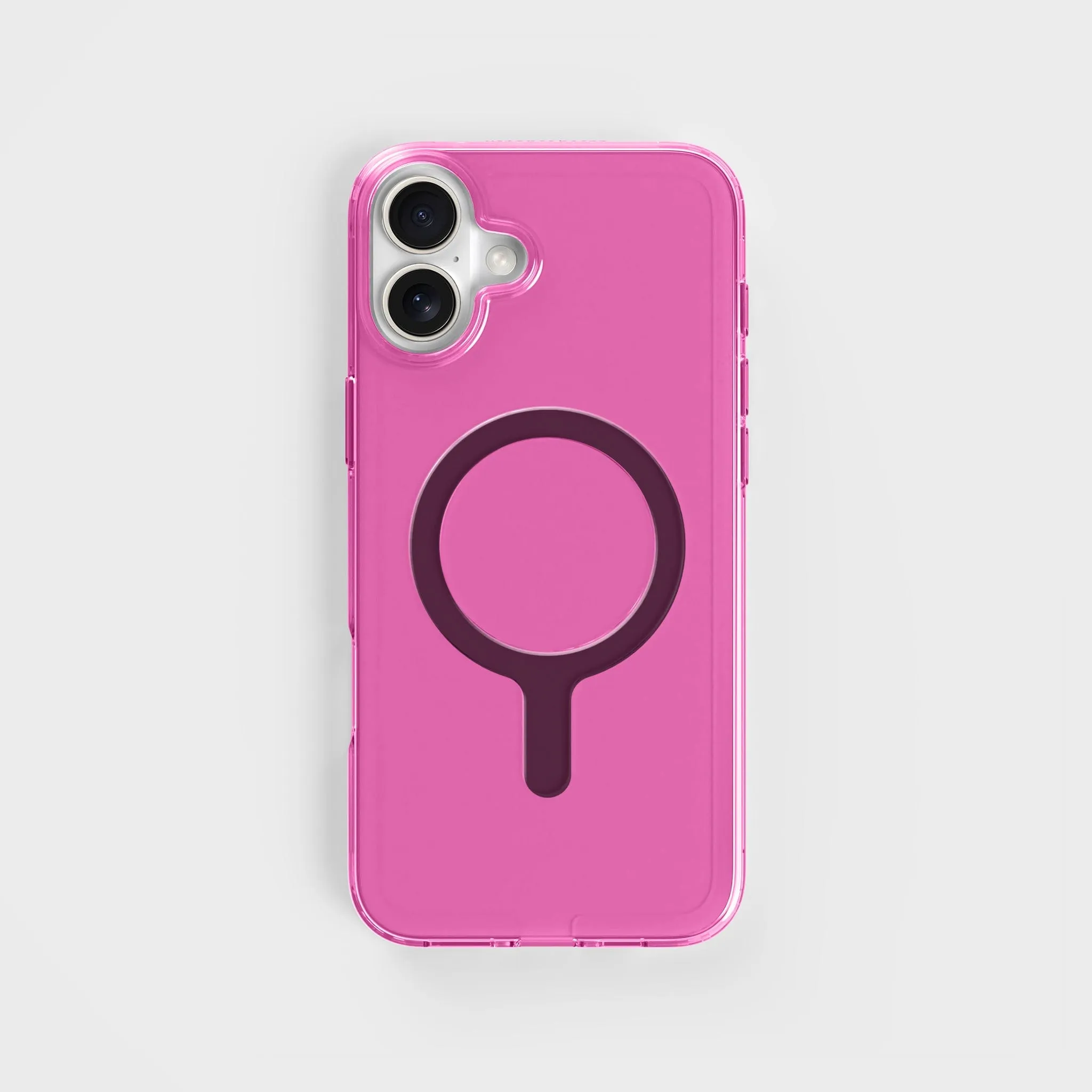 Tinted-Pink Clear Phone Case with Black MagSafe & FREE Cable | CLRPRTCT™