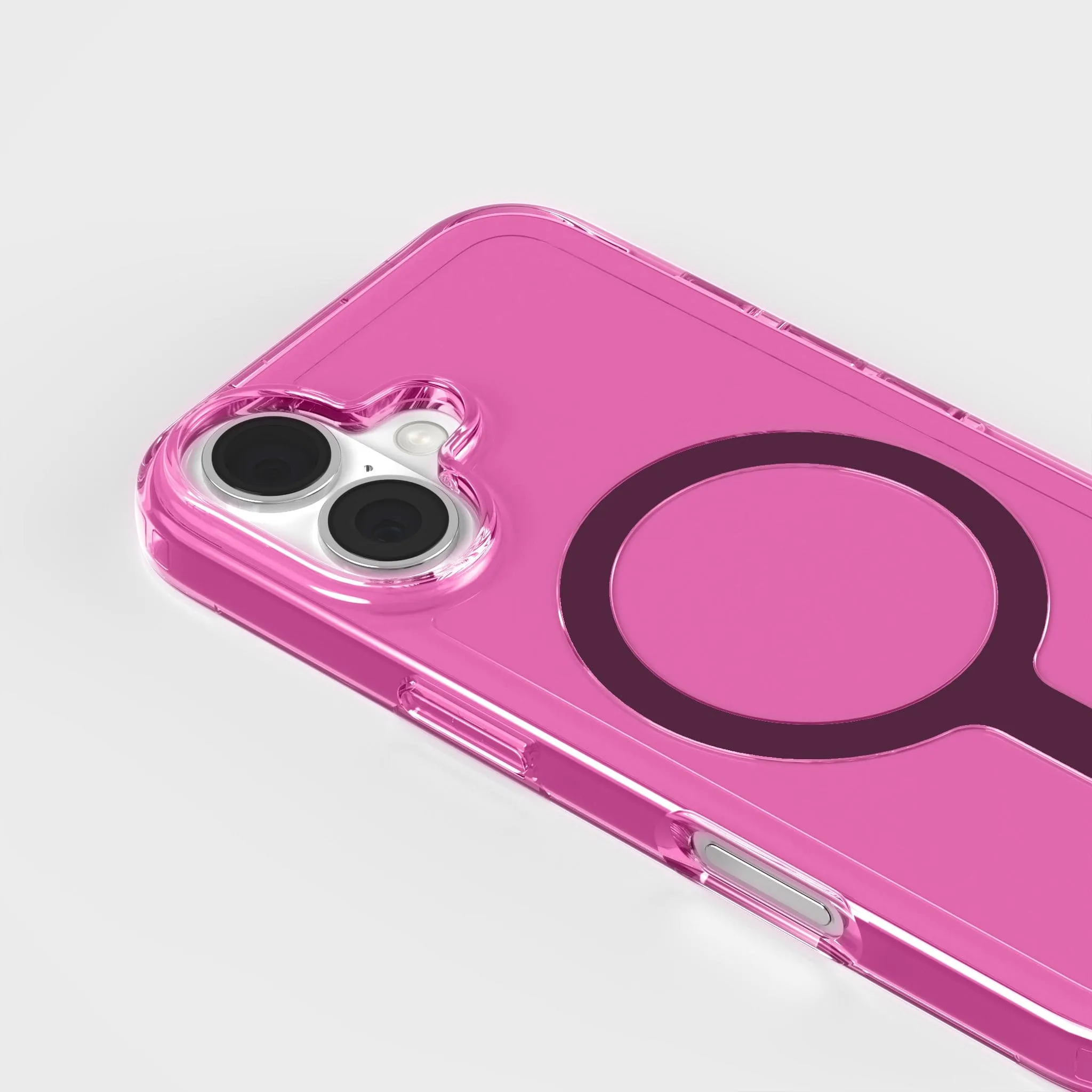 Tinted-Pink Clear Phone Case with Black MagSafe & FREE Cable | CLRPRTCT™