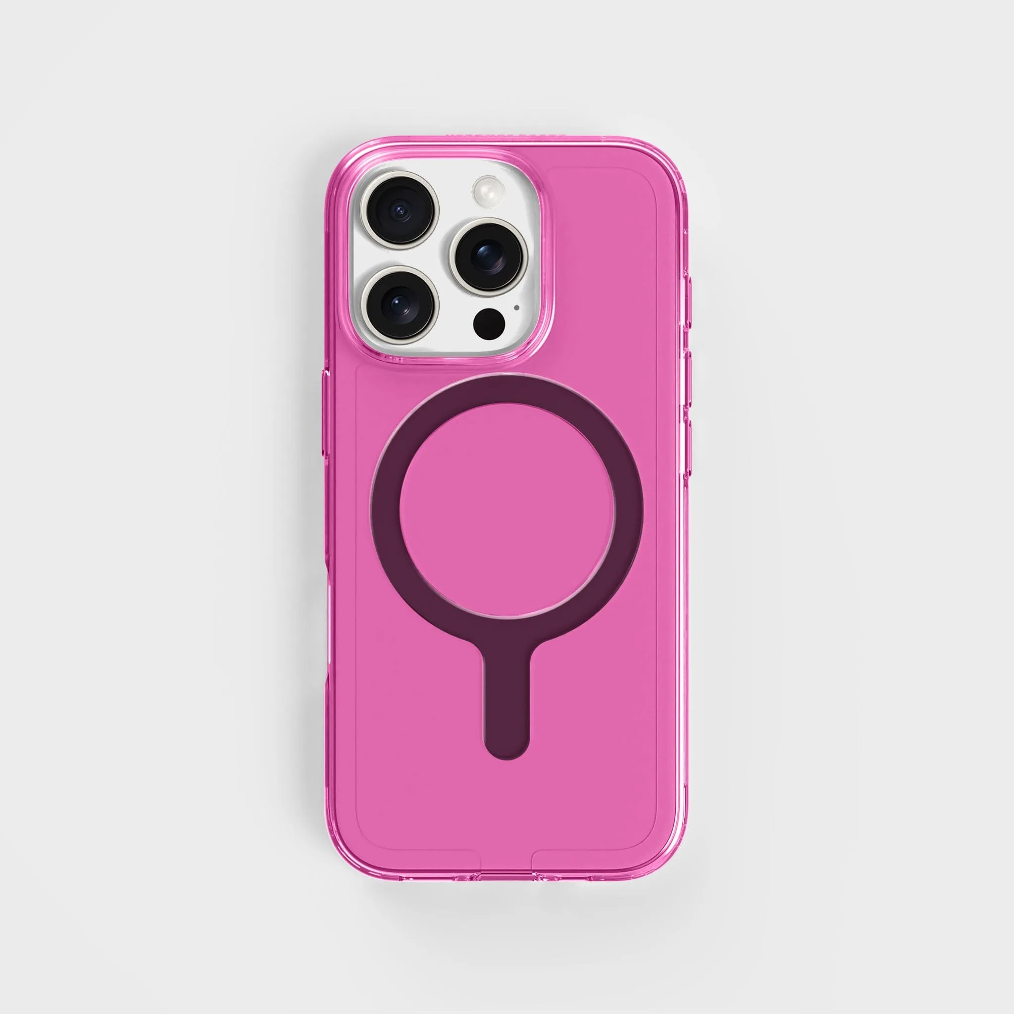 Tinted-Pink Clear Phone Case with Black MagSafe & FREE Cable | CLRPRTCT™