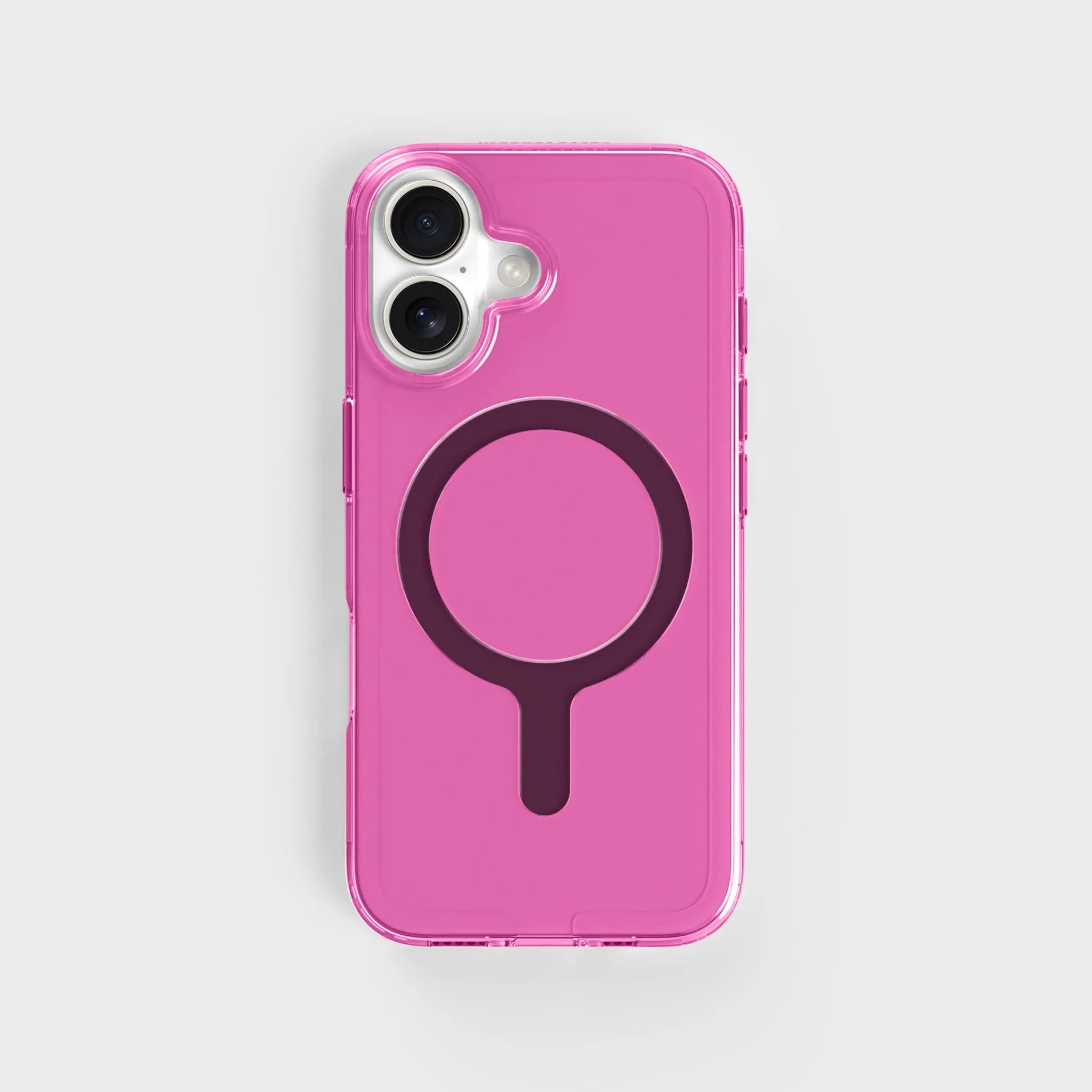 Tinted-Pink Clear Phone Case with Black MagSafe & FREE Cable | CLRPRTCT™