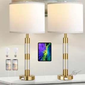 Touch Control Table Lamps for Living Room Set of 2, 27.5 Inches