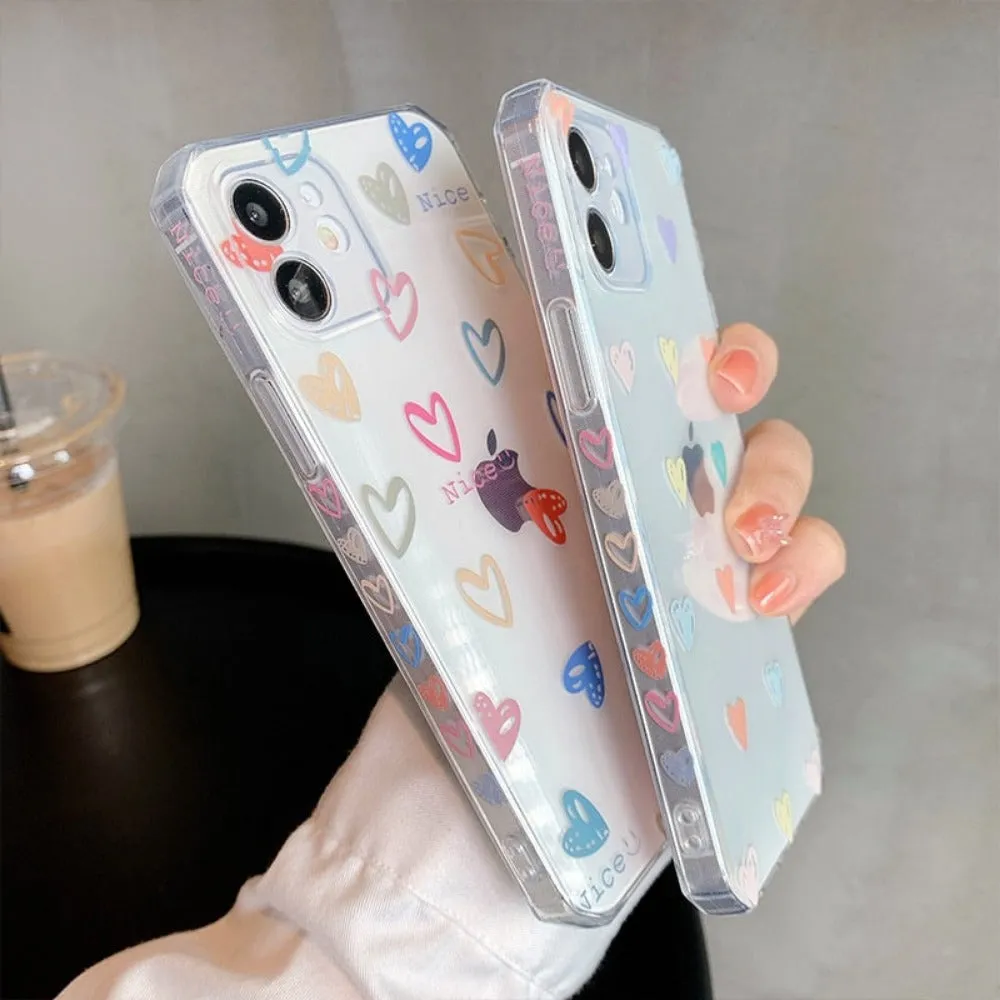 Transparent Heart Protective iPhone Case