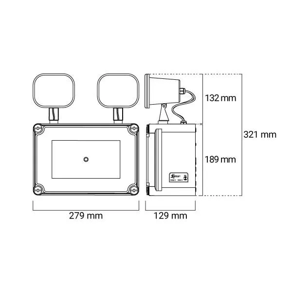 Twinspot Pro Emergency Light in Black or White