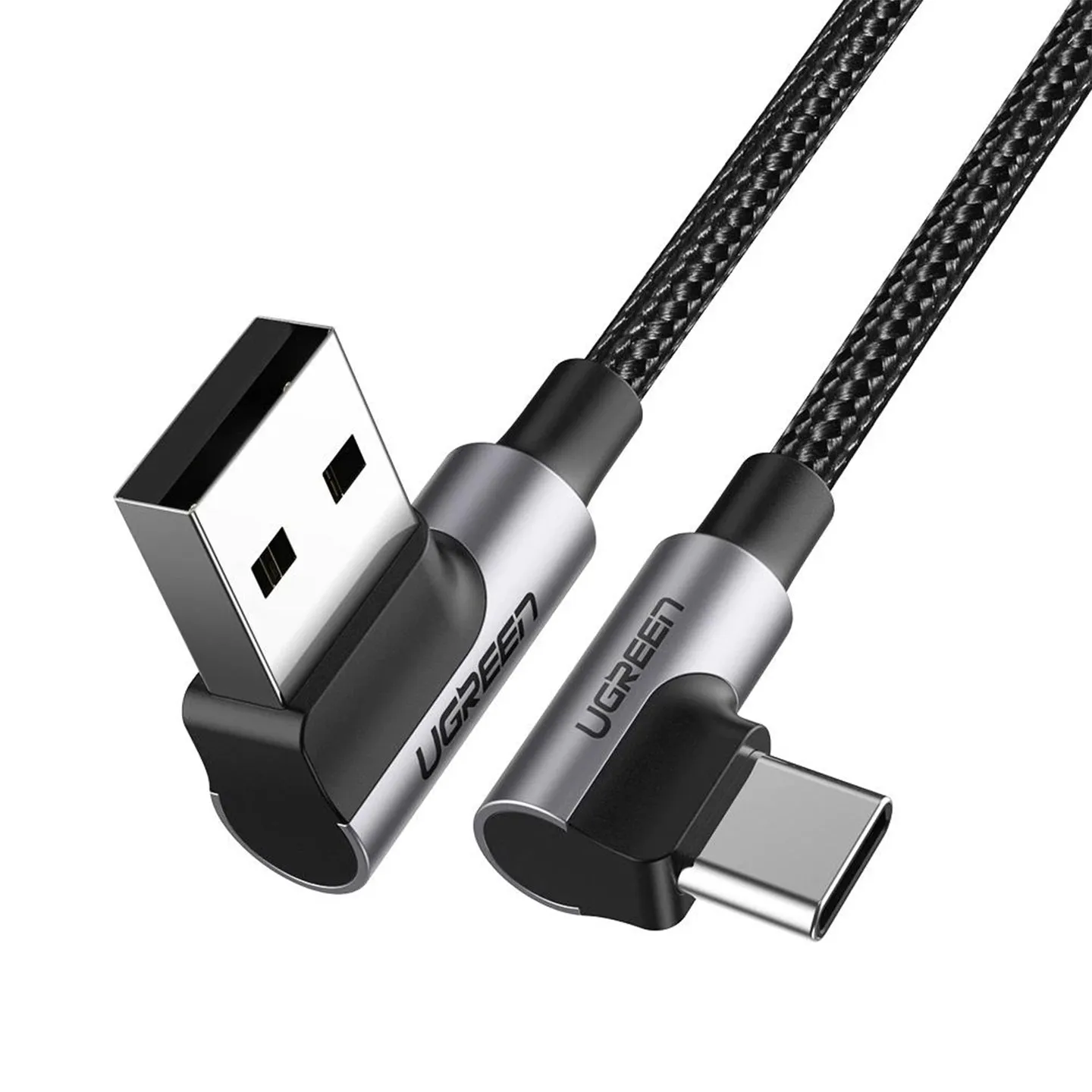 UGREEN USB 2.0 A to Type C Angled Quick Charger Cable 480Mbps Data Transfer for Smartphones and Tablets (Available in 0.5M, 1M and 2M) | 20855, 20856, 20857