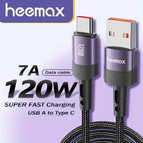 UltraFast 120W Type C Cable 7A USB C Power Charger