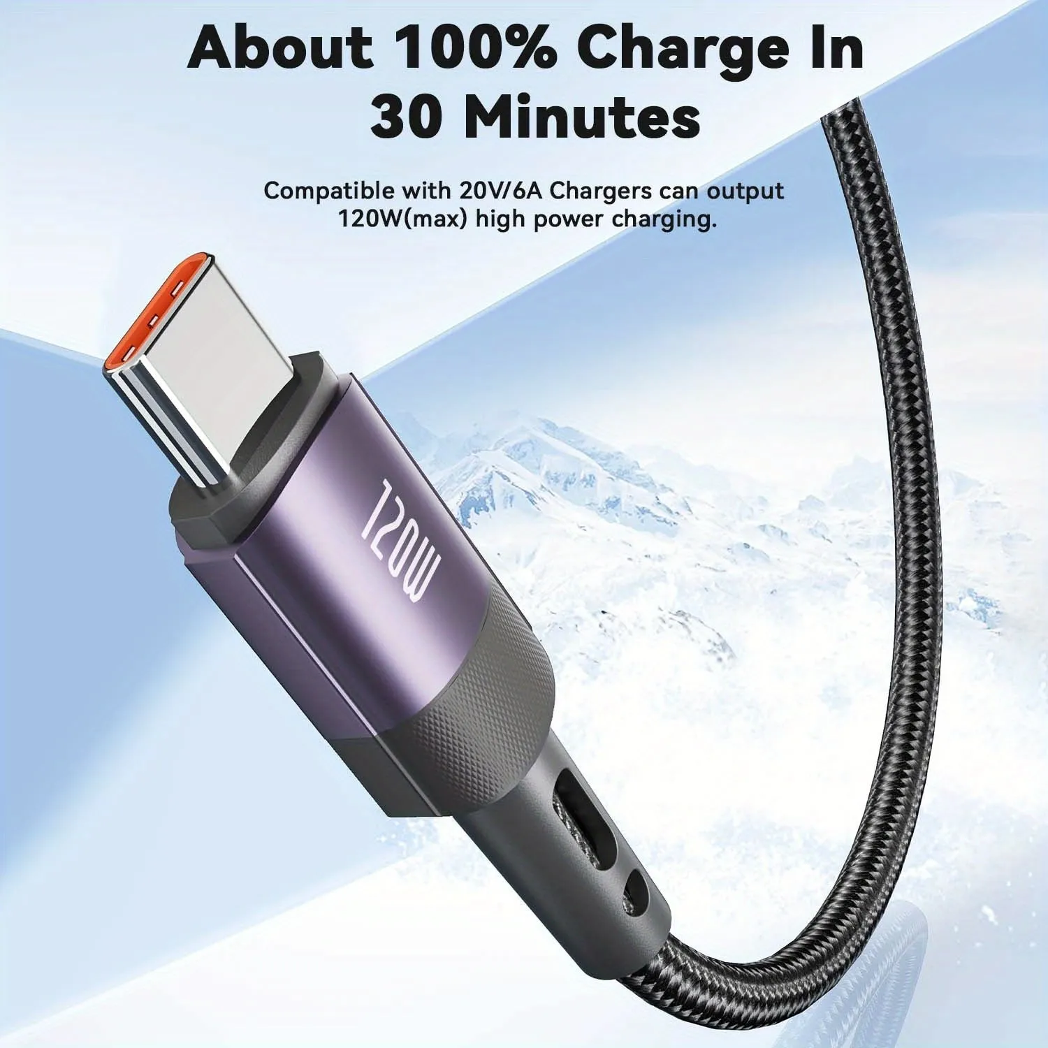 UltraFast 120W Type C Cable 7A USB C Power Charger