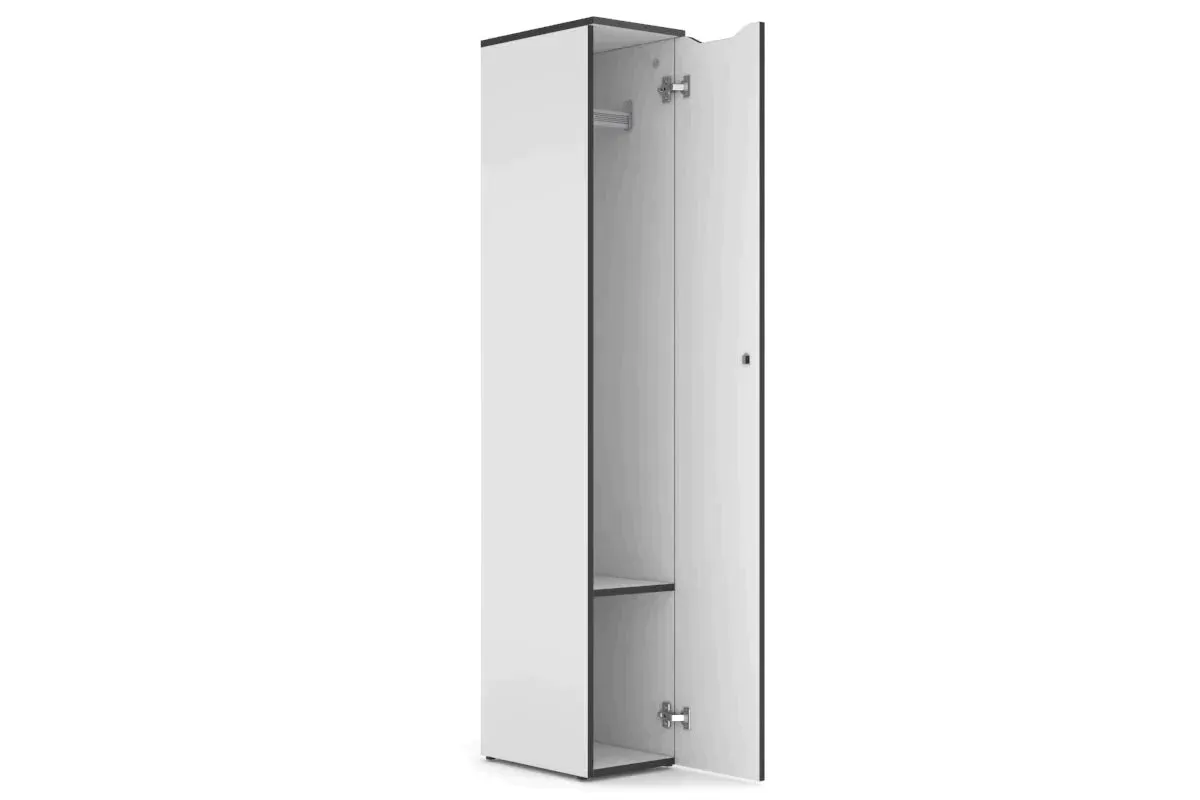 Uniform Melamine Locker White Carcass Single Door