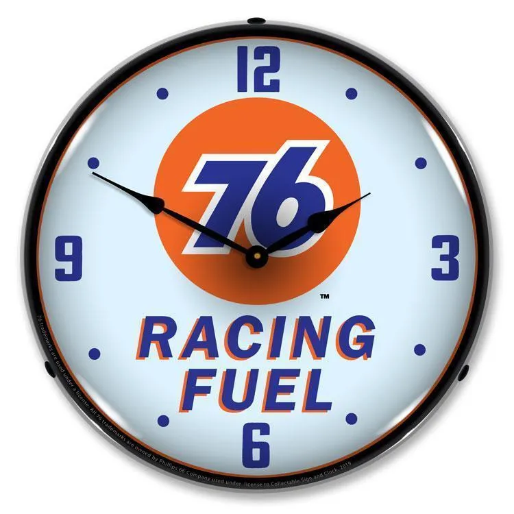 Union 76 Racing Fuel Backlit LED Clock