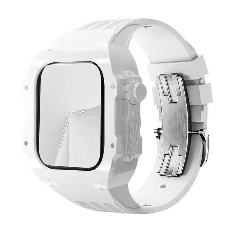 Upgraded 44/45/49mm Apple Watch Clear Case & Band Protector w/ Deployment Buckle