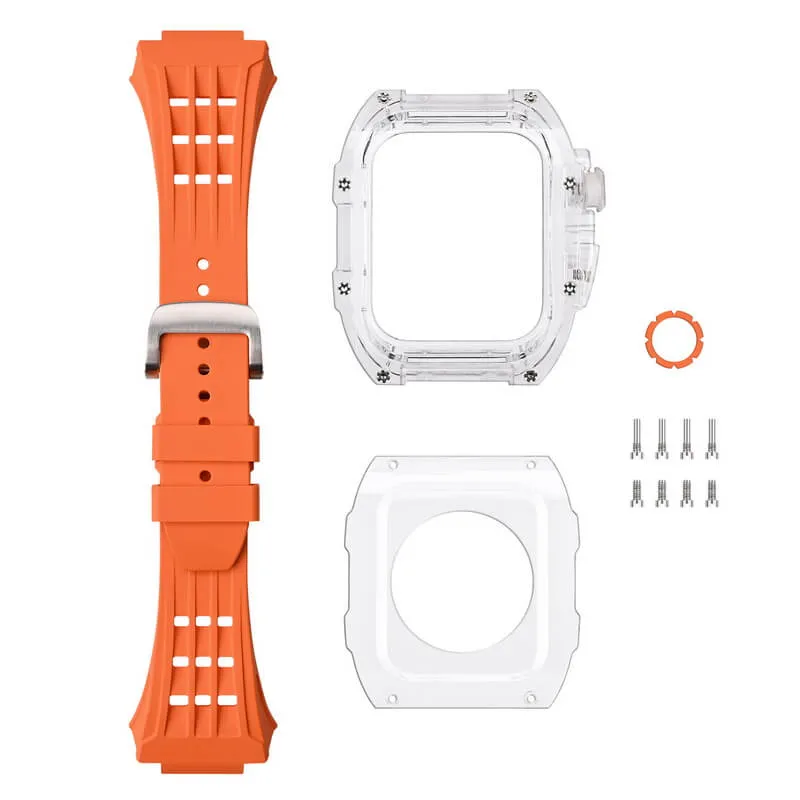 Upgraded 44/45/49mm Apple Watch Clear Case & Band Protector w/ Deployment Buckle