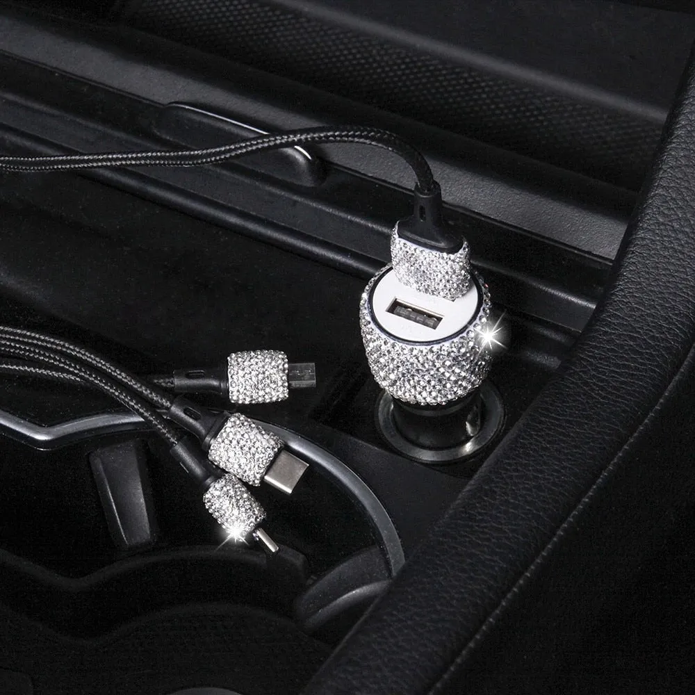 USB Fast-charged Diamond Car Charger