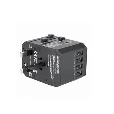 Verbatim 65686 4 USB and 1 Type C Ports Travel Adapter