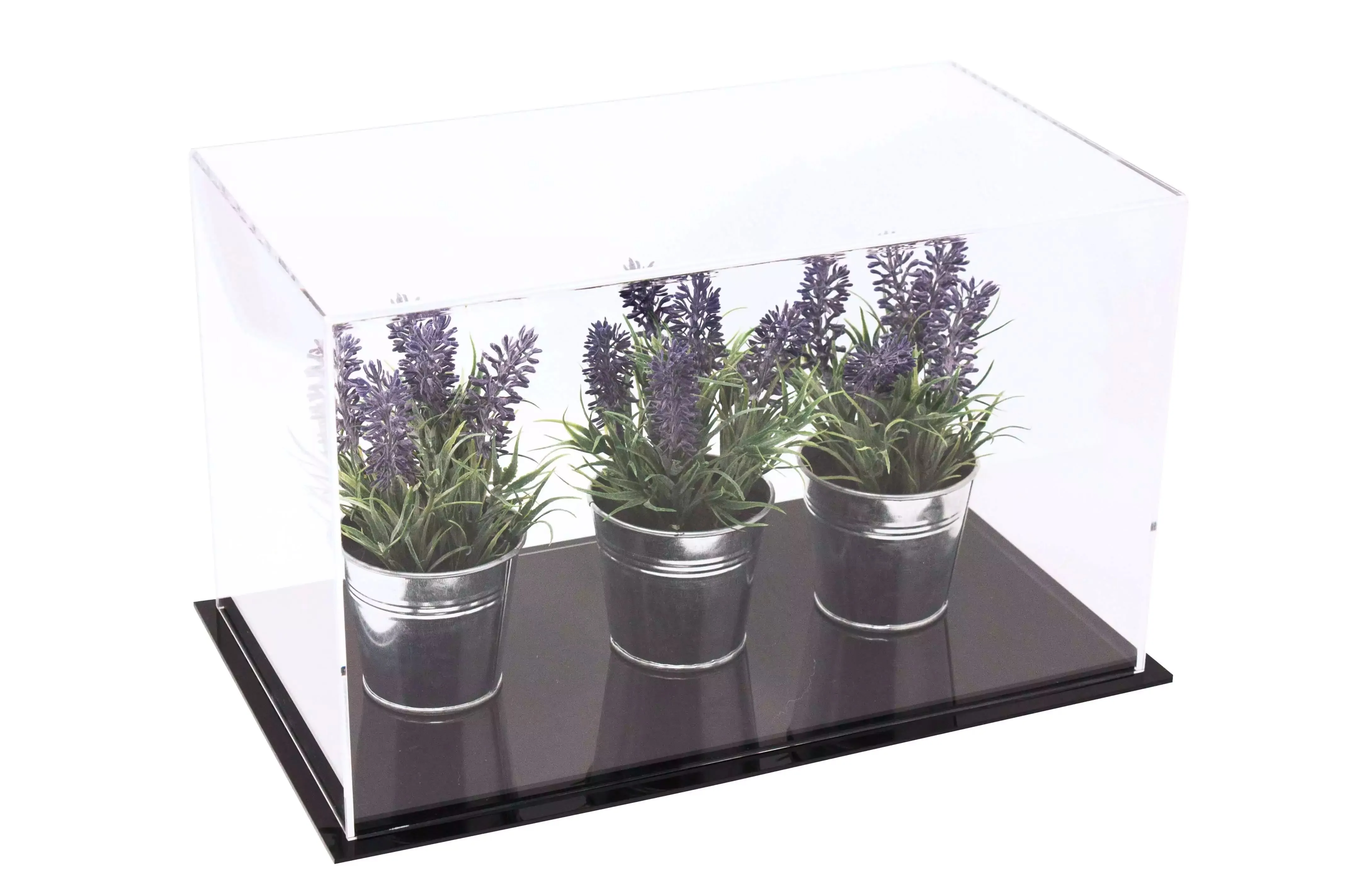 Versatile Acrylic Display Cases with Double Sheet Base with Clear Case