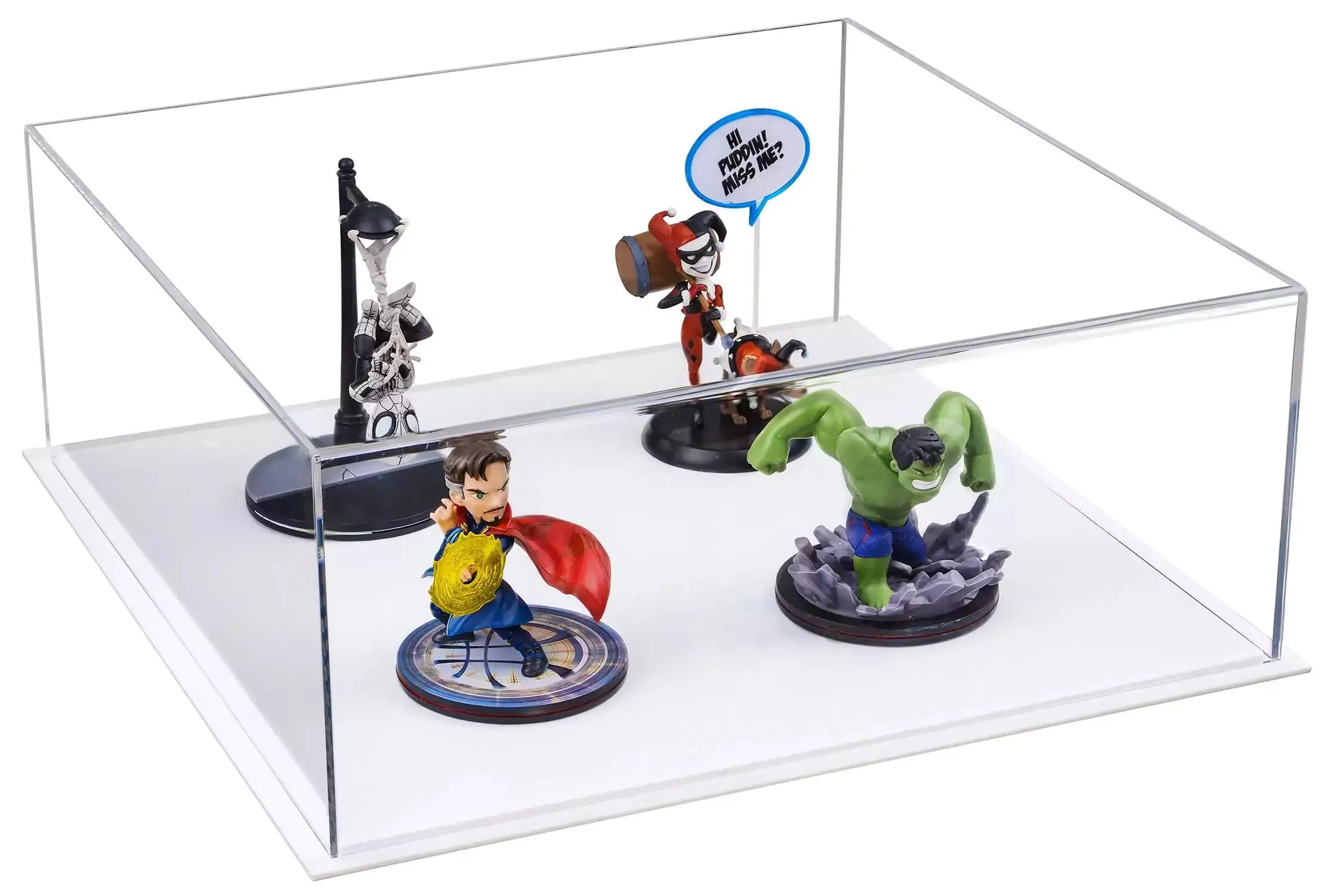 Versatile Acrylic Display Cases with Double Sheet Base with Clear Case