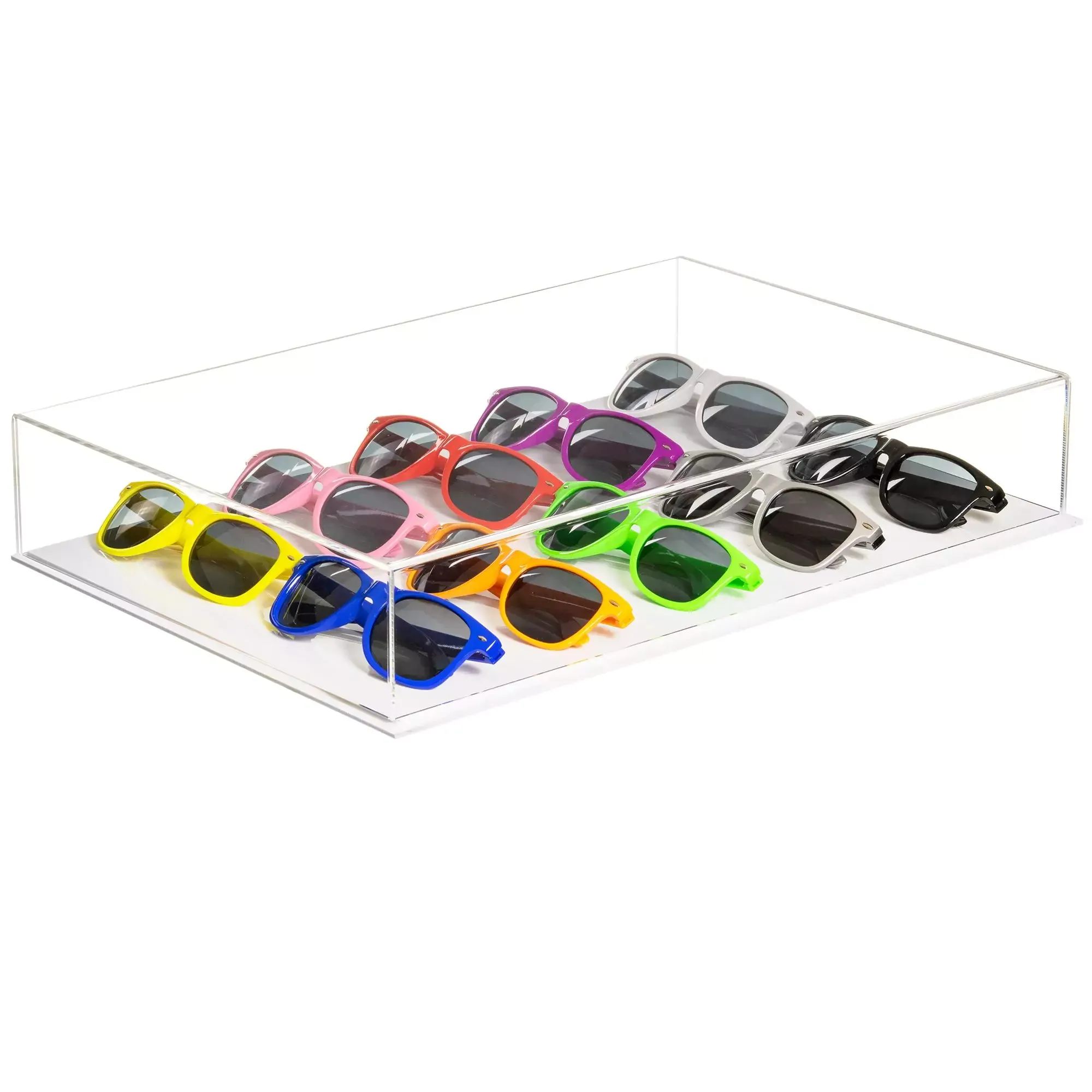 Versatile Acrylic Display Cases with Double Sheet Base with Clear Case