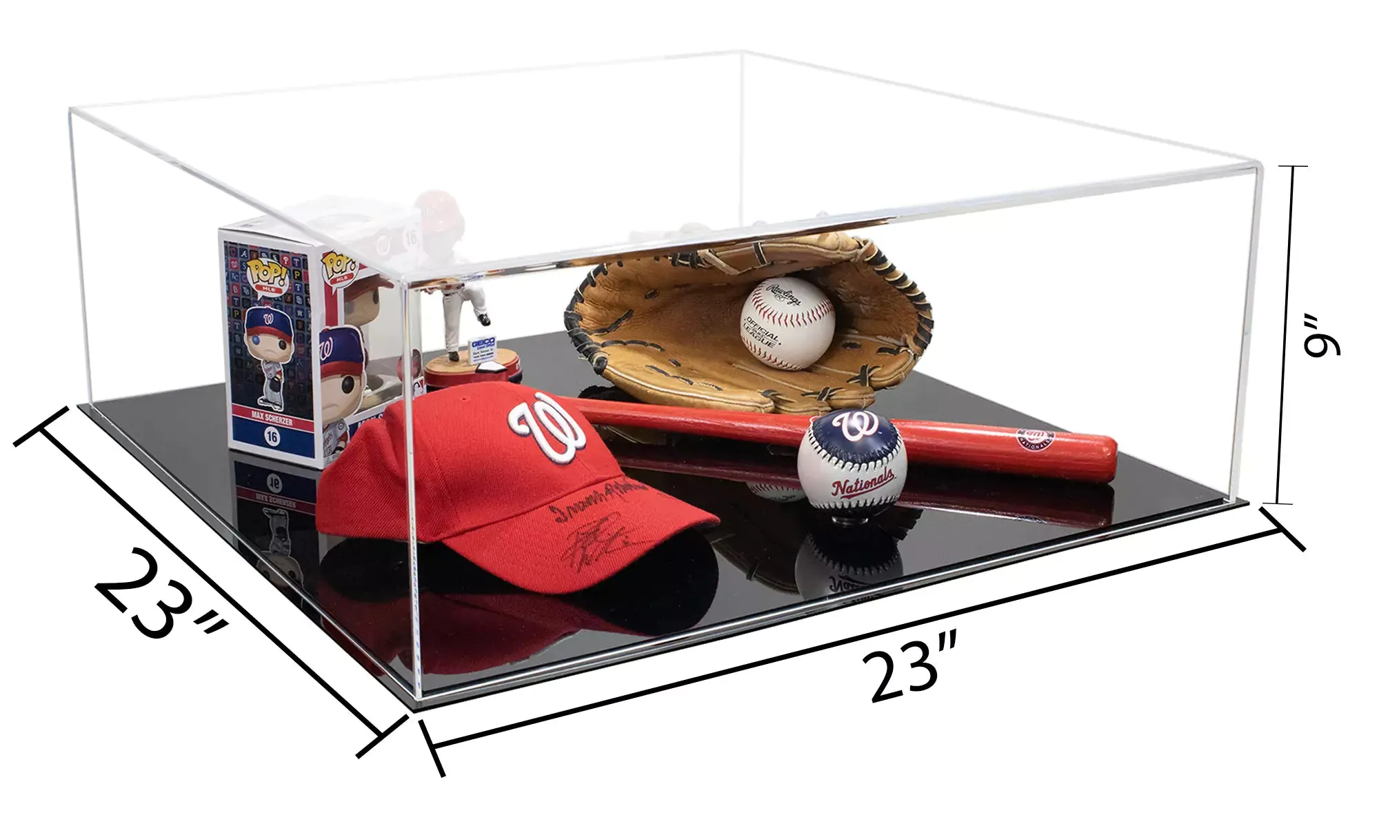 Versatile Acrylic Display Cases with Double Sheet Base with Clear Case