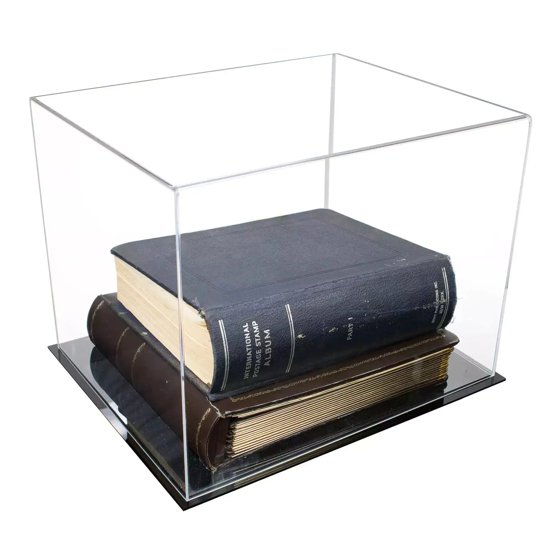 Versatile Acrylic Display Cases with Double Sheet Base with Clear Case